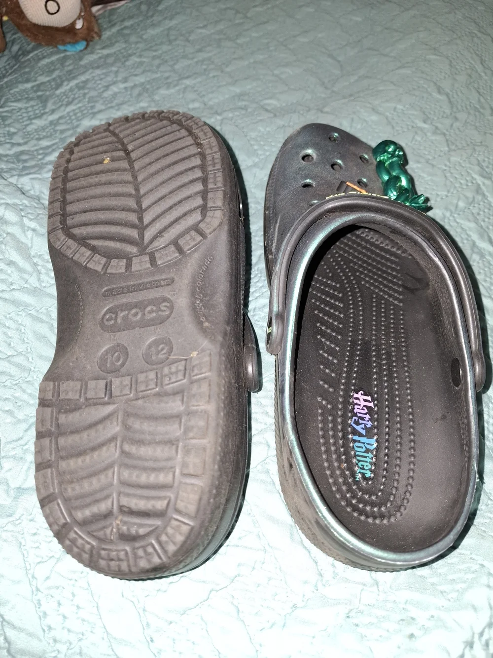 The Dark Arts Iridescent Croc Shoes with Harry Potter Charms